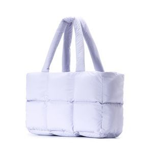 Purple Cloud Puffer Quilted Satchel